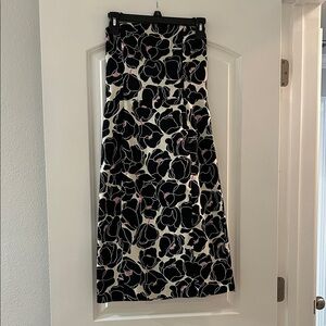 Chic Strapless Black and Pink Floral Dress